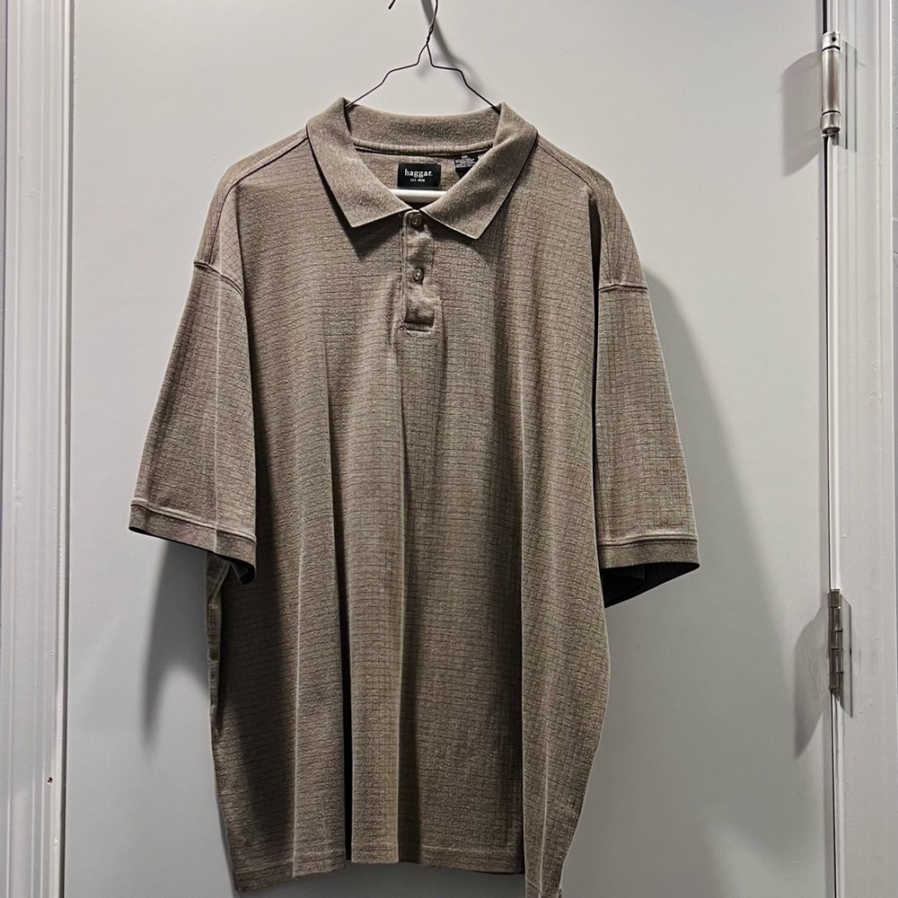 Men’s XXL Beige Polyester Polo Shirt Like New